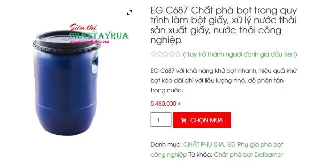 EG C687 Chất phá bọt trong quy trình làm bột giấy, xử lý nước thải sản xuất giấy, nước thải công nghiệp